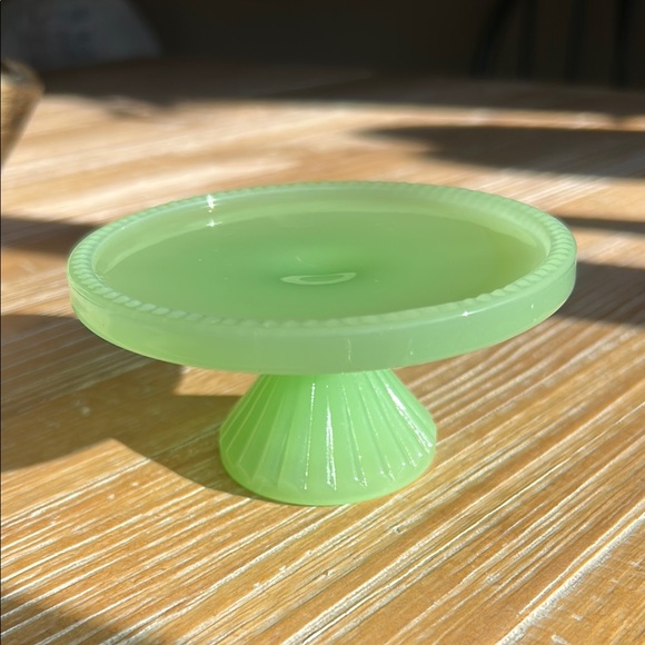 Other - Vintage Mini Jadeite Glass Cupcake size Pedestal Stand.